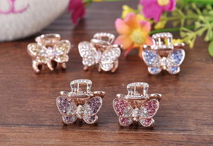 精美多色彩发夹饰品厂家直销怪手夹镶钻发夹批发——尤娜丝饰品，义乌国际商贸城一区，义乌购平台，美发饰品销售新亮点